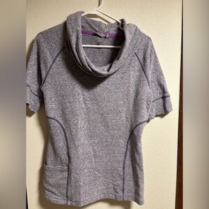 Athleta short sleeve cowl neck top size M lavender